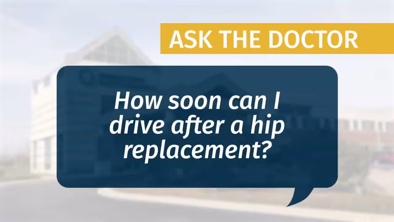 Placeholder for "How soon can I drive after a hip replacement?" video from MCJR